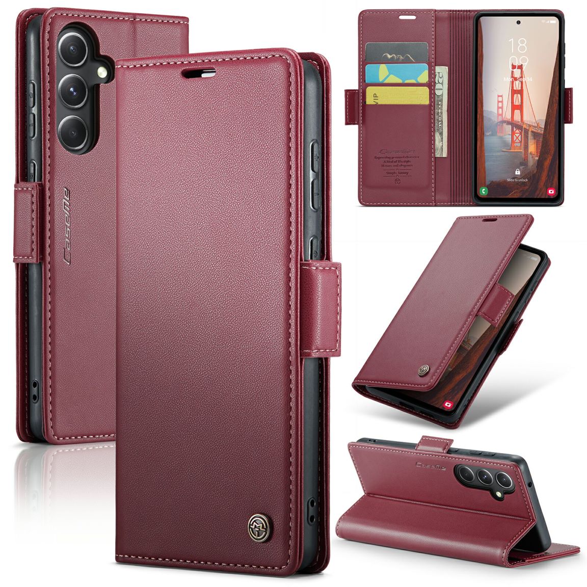 New RFID Blocking Card Holder Wireless Charging Phone Case for Samsung Galaxy A16