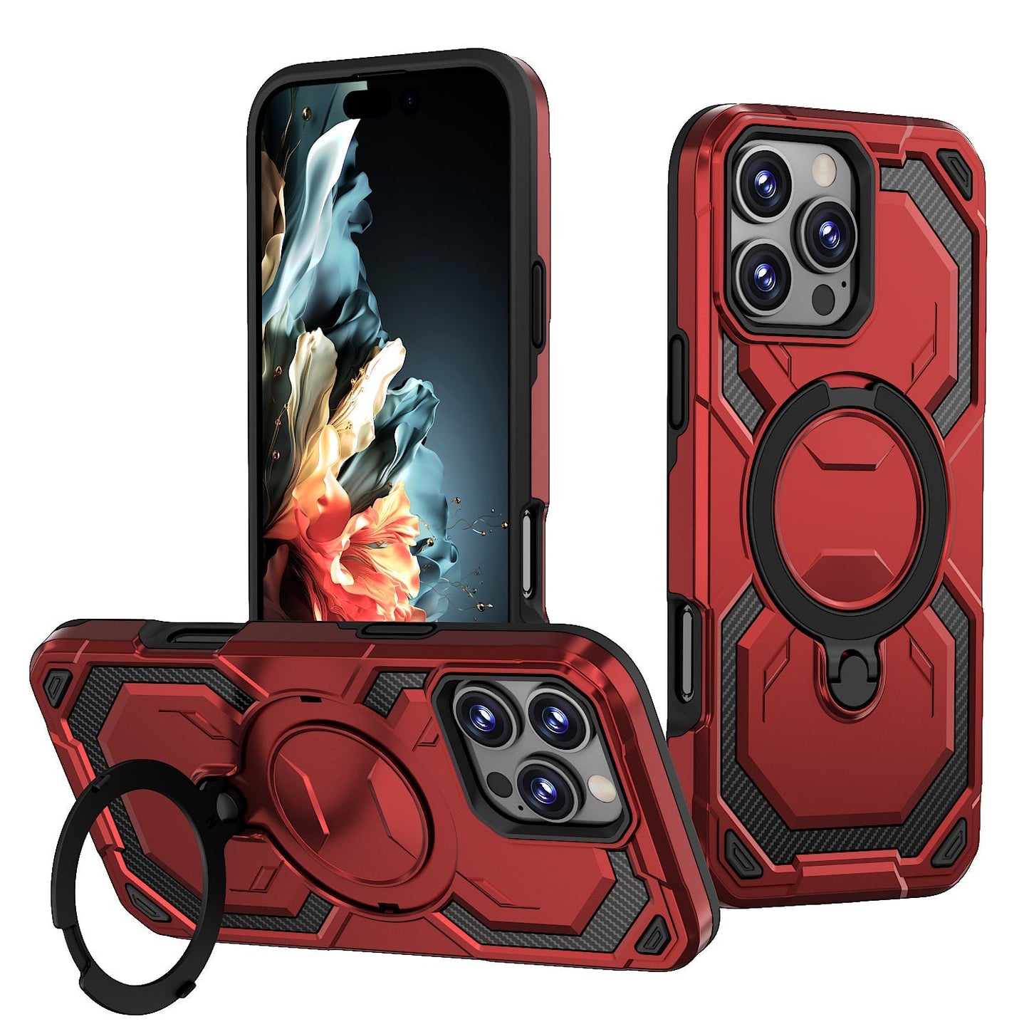 New [Military Grade Drop Tested][Fit for MagSafe] [Built-in Stand] Slim Soft Edge Case for iPhone