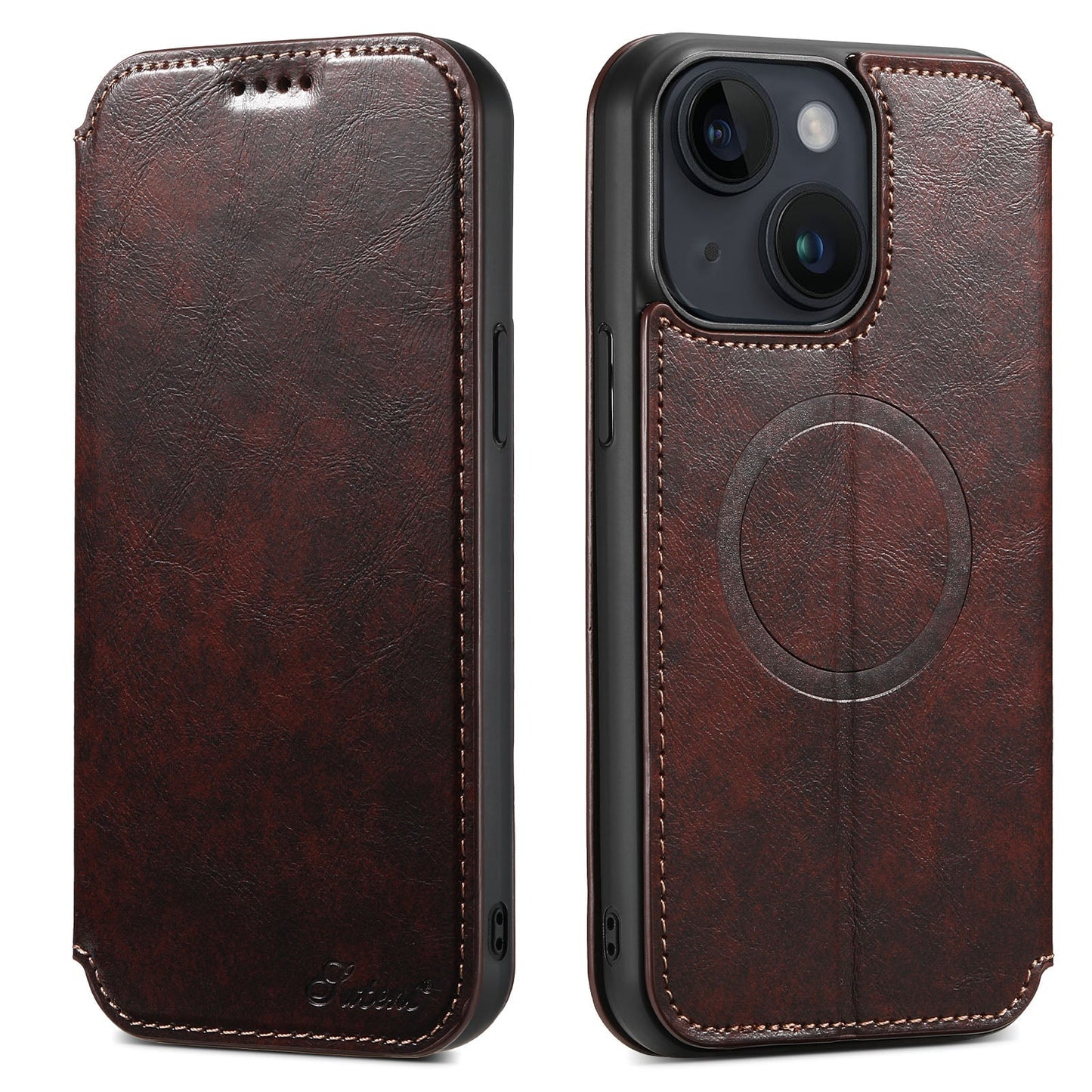 New Leather Card Holder Wireless Charging Phone Case for iPhone 16 Pro Max