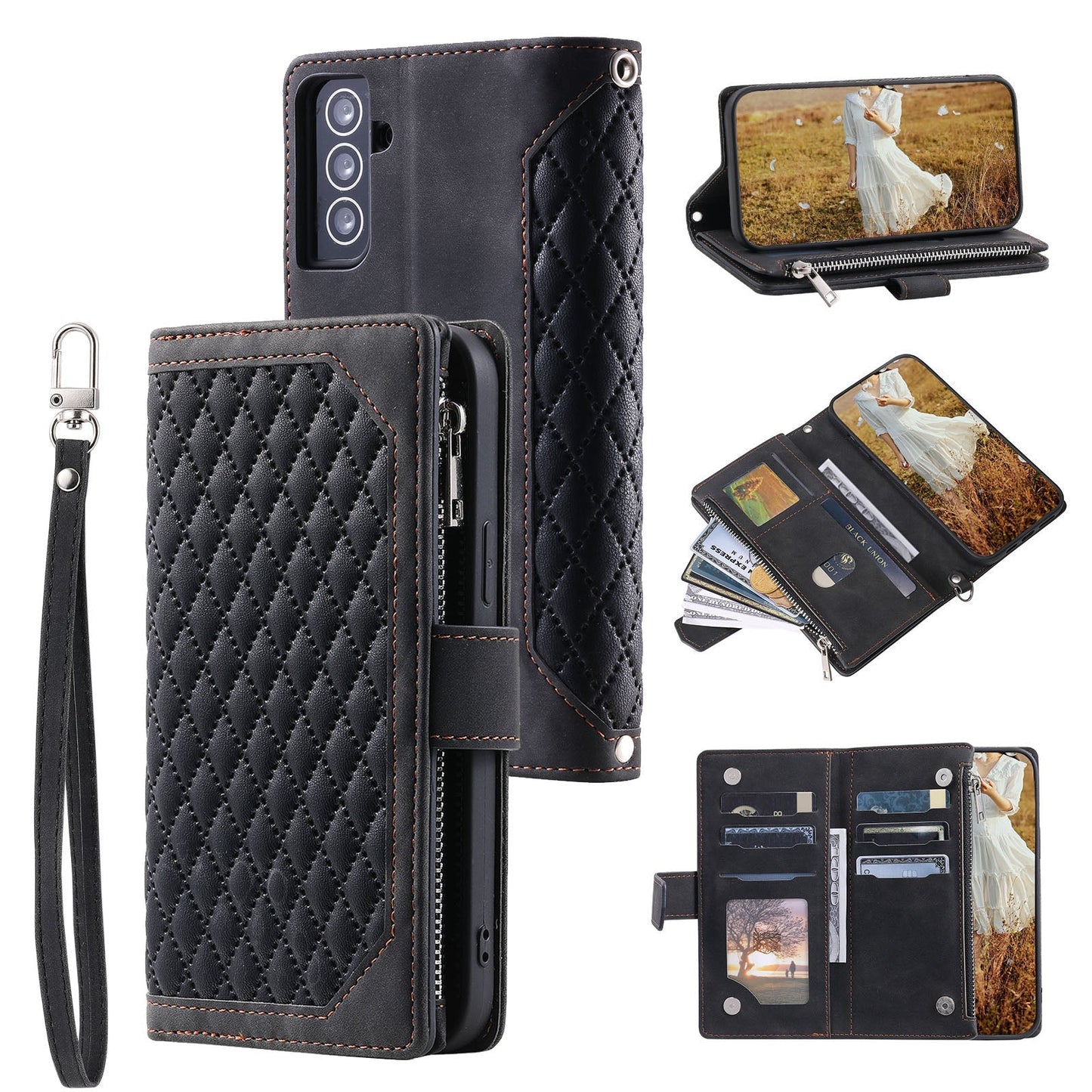New Zipper Wallet Leather Phone Case for Samsung S25/S25+/S25 Ultra
