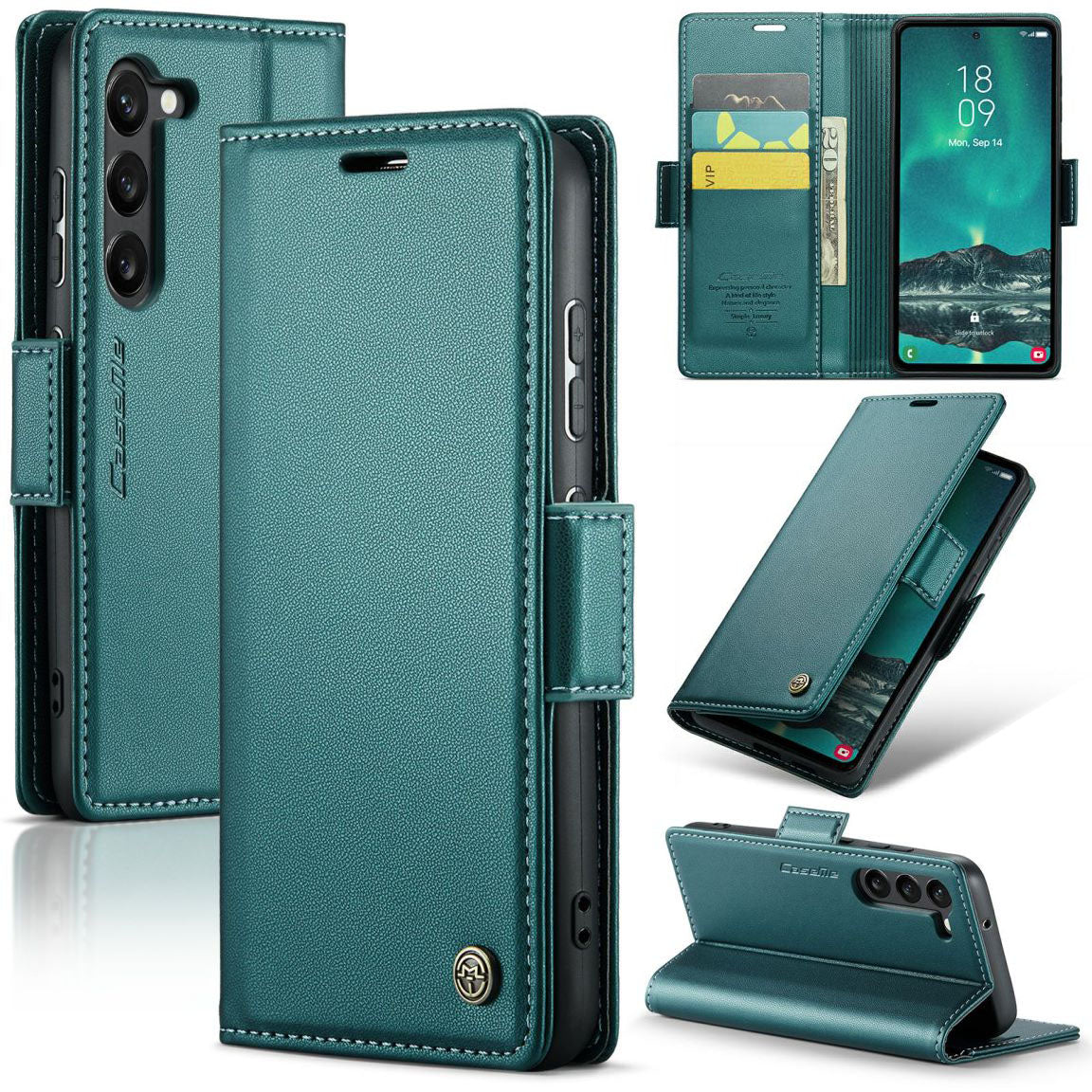 New RFID Blocking Card Holder Wireless Charging Phone Case for Samsung