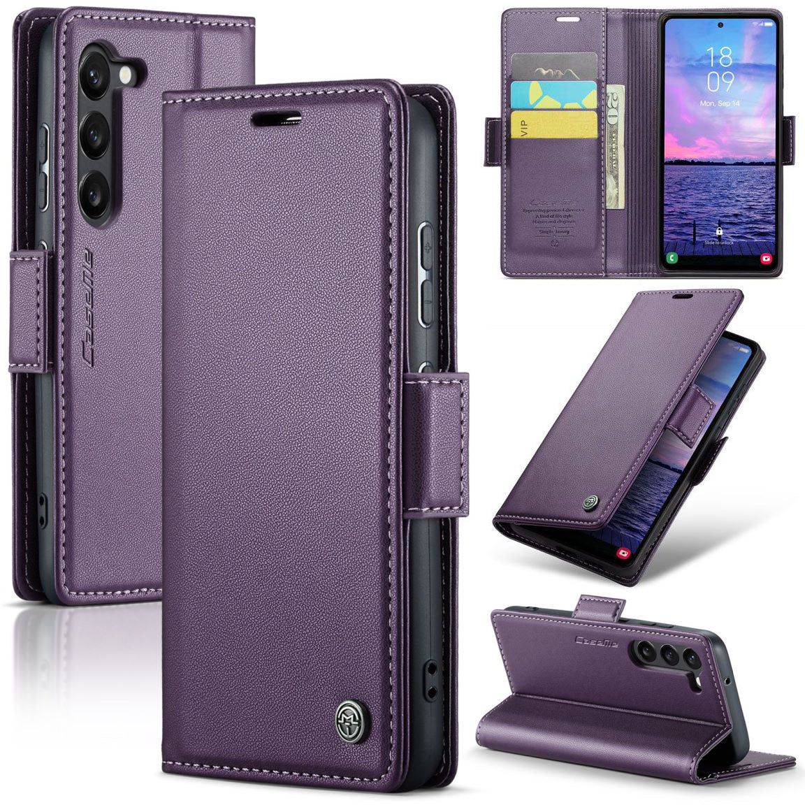 New RFID Blocking Card Holder Wireless Charging Phone Case for Samsung