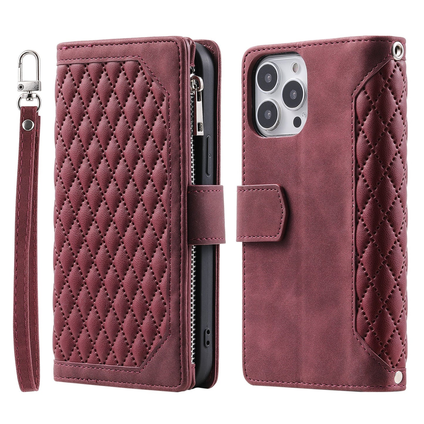 New Zipper Wallet Leather Phone Case for iPhone