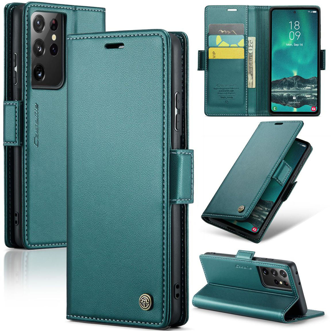 New RFID Blocking Card Holder Wireless Charging Phone Case for Samsung