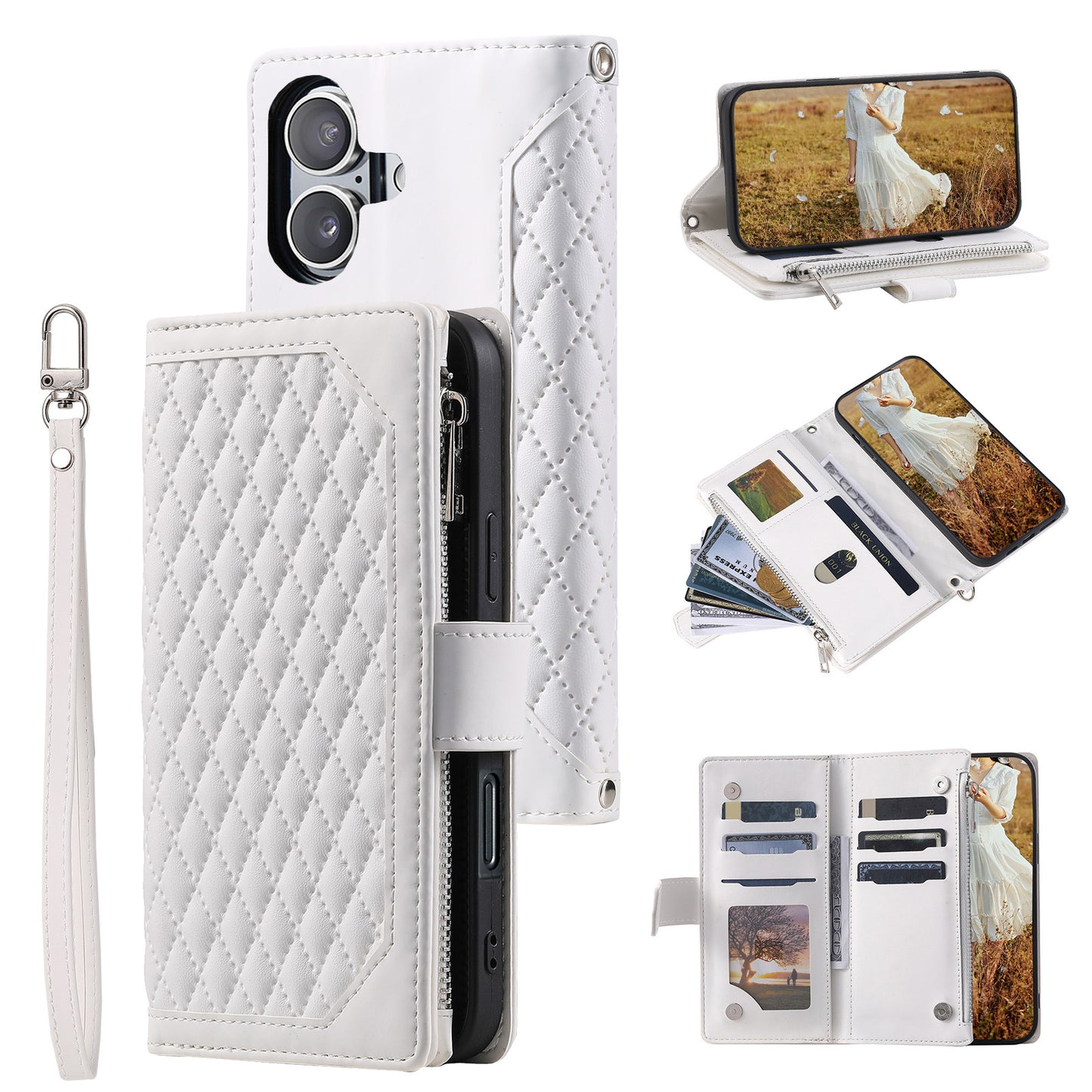 New Zipper Wallet Leather Phone Case for iPhone 16/16e/16 Pro/16 Plus/16 Pro Max
